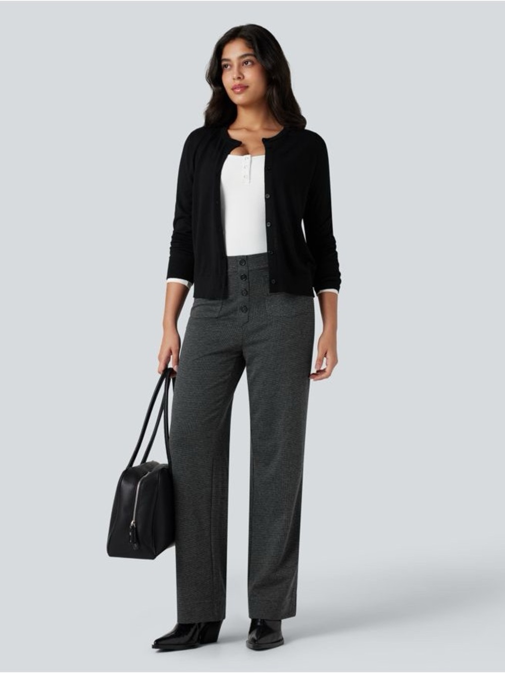 Halara Flex™ High Waisted Houndstooth Straight Leg Work pants. NWT